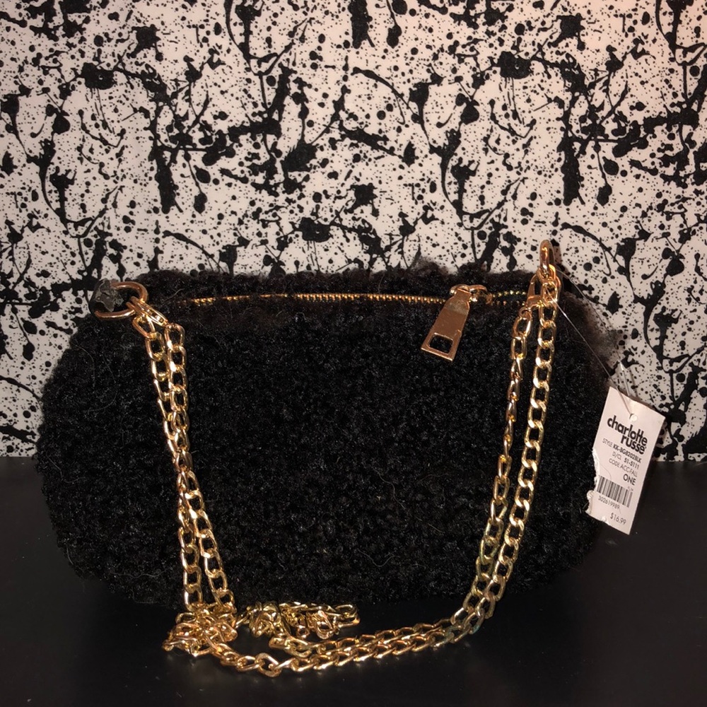 Fluffy black purse